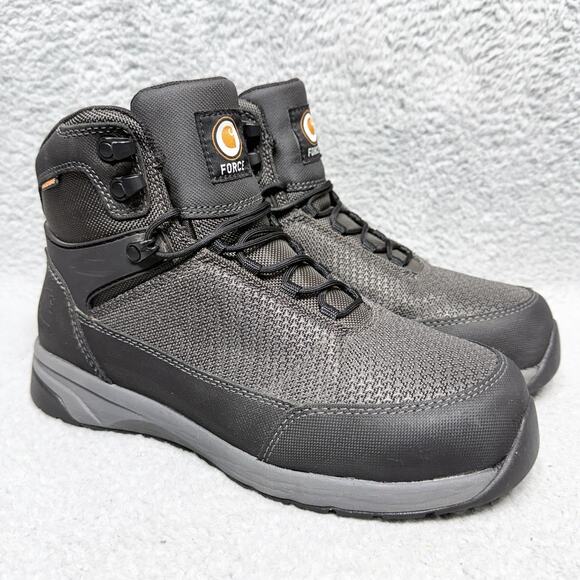 Carhartt Force 6 Inch Mens Size 8 Waterproof Composite Toe Work Boots Black Gray - Picture 1 of 10